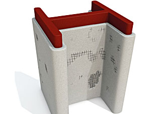 不合格的网格安装导致网格裸露、面漆剥落